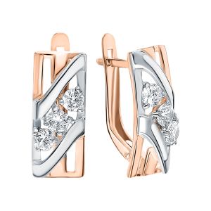 золотые серьги с фианитами SOKOLOV 027704*