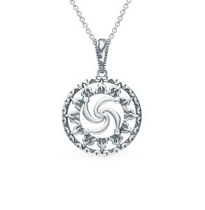 Серебряная подвеска-оберег "символ Рода в солнце"