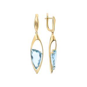 золотые серьги с аквамарином