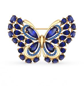 золотая брошь с корундом SOKOLOV 740149*