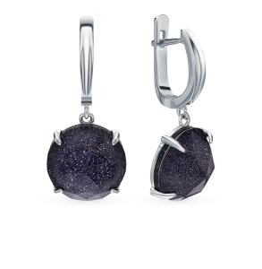 серебряные серьги с керамикой, алпанитом и авантюрином