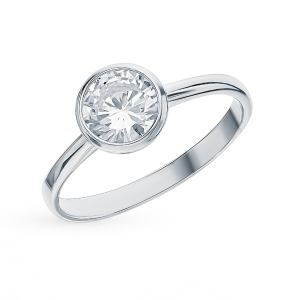 серебряное кольцо с фианитами