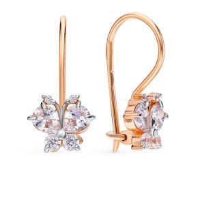 золотые серьги с фианитами