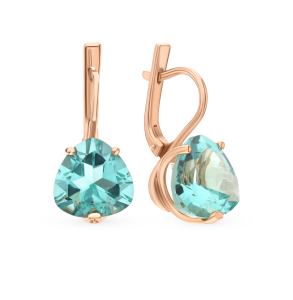 золотые серьги с аквамарином