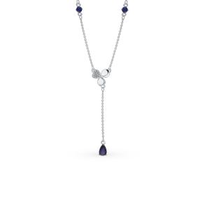 золотое колье с сапфирами и бриллиантами