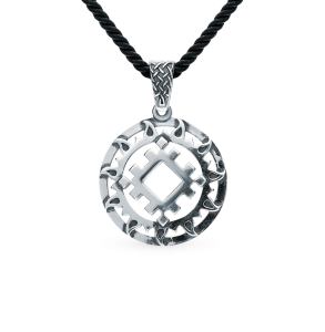 Серебряная подвеска-оберег "Репейник счастья в солнце"