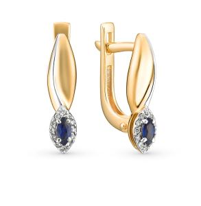 золотые серьги с сапфирами и бриллиантами