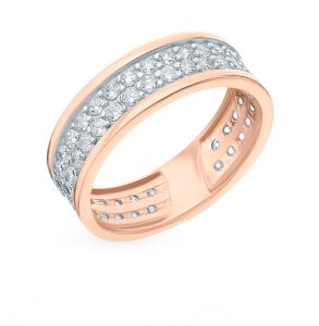 золотое кольцо с фианитами