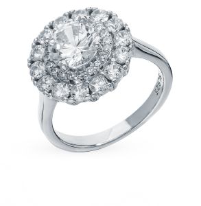 серебряное кольцо с фианитами