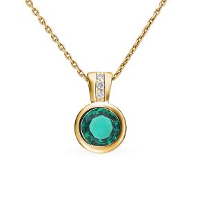 золотая подвеска с изумрудами и бриллиантами