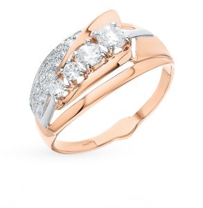 золотое кольцо с фианитами SOKOLOV 018170*