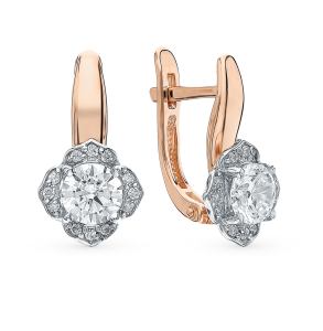 золотые серьги с фианитами