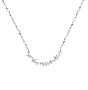 серебряное шейное украшение с фианитами