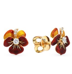 золотые серьги с бриллиантами