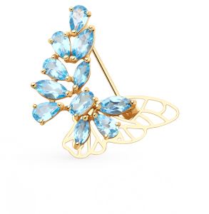 золотая брошь с топазами SOKOLOV 740295*