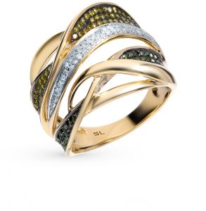 золотое кольцо с бриллиантами