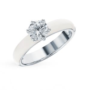 серебряное кольцо с фианитами и эмалью