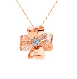 золотая подвеска с фианитами