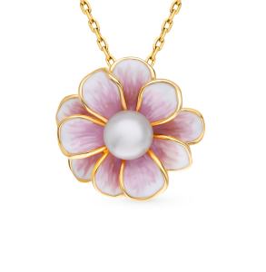 серебряное шейное украшение с жемчугом