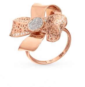 золотое кольцо с фианитами