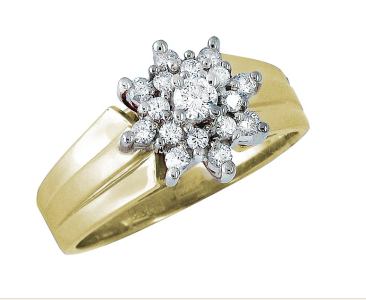 золотое кольцо с фианитами