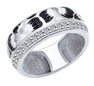 серебряное кольцо с фианитами и эмалью SOKOLOV 94011995