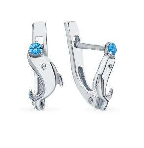 серебряные серьги с фианитами