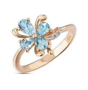 золотое кольцо с топазами и бриллиантами