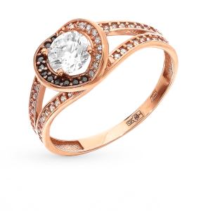 золотое кольцо с фианитами