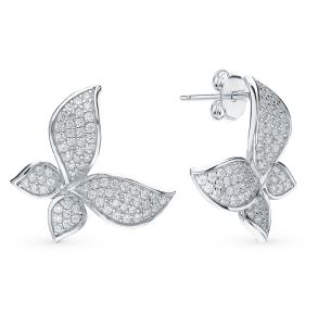 серебряные серьги с фианитами