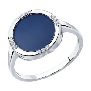 серебряное кольцо с керамикой и фианитами SOKOLOV 94014589