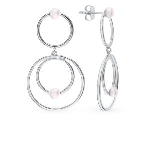 серебряные серьги с жемчугом