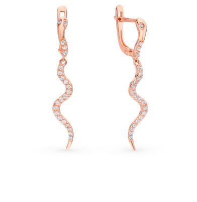 Золотые серьги с фианитами