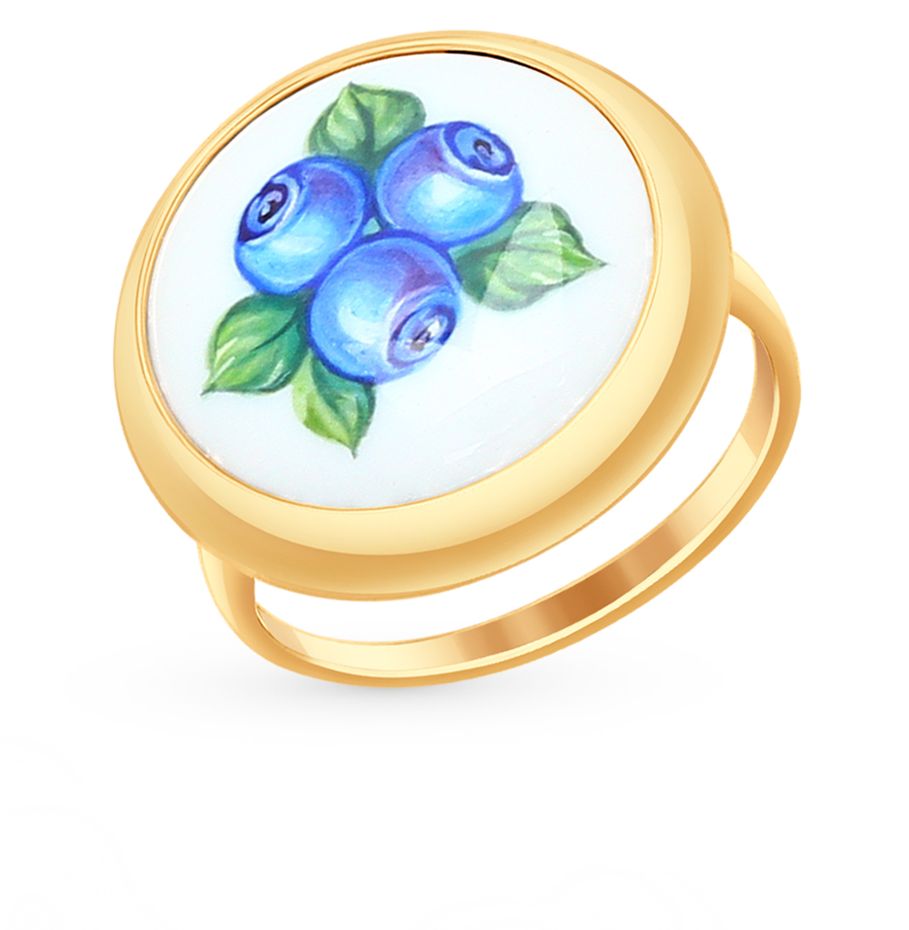Золотое кольцо с финифтью SOKOLOV 781009 в Екатеринбурге