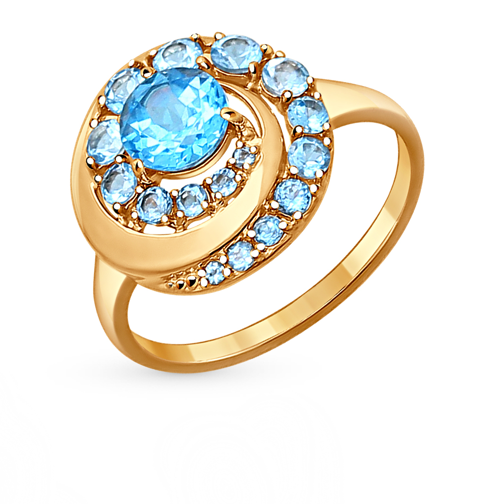 Фото «Золотое кольцо с топазами SOKOLOV 714288»