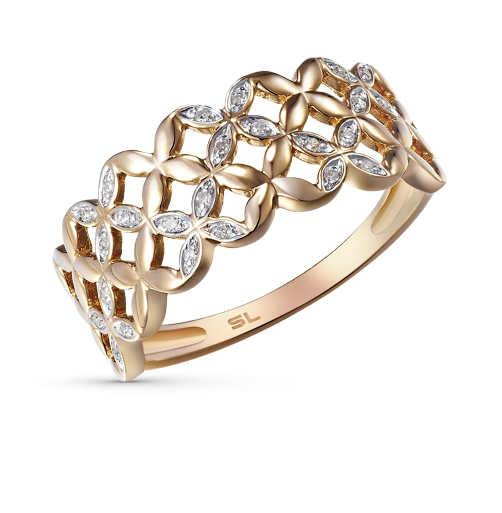 Модные кольца из золота с камнями женские