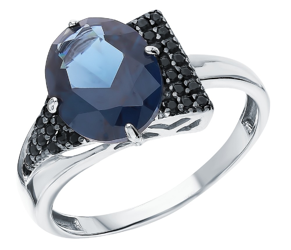 Фото «Серебряное кольцо с топазами и нанокристаллами»