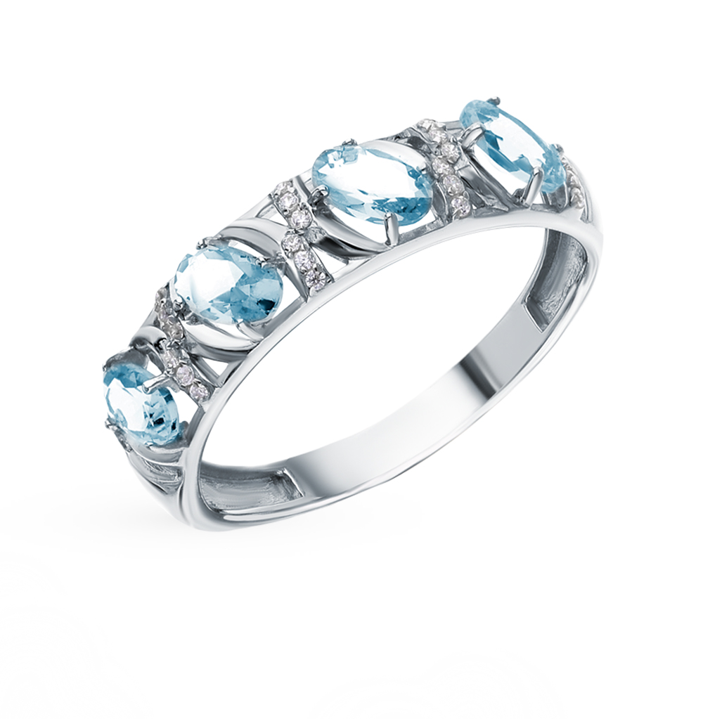Серебряное кольцо с фианитами и ювелирными кристаллами в Нижнем Новгороде