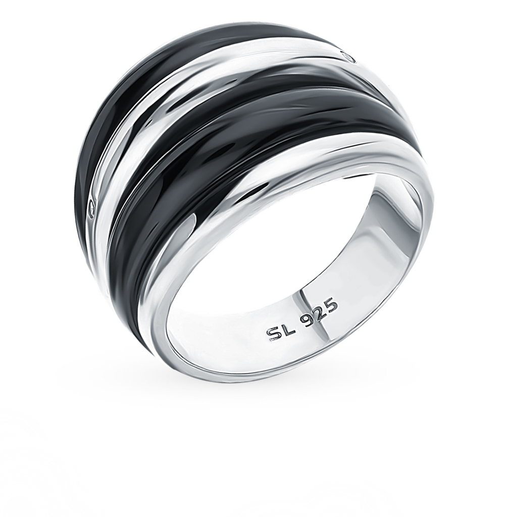 Кольца керамика серебро