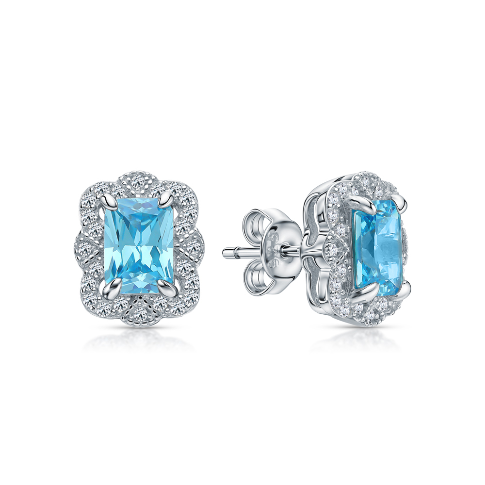 Серебряные серьги с фианитами в Новосибирск