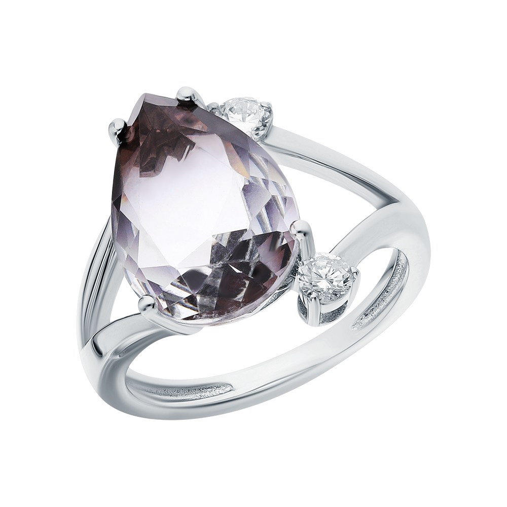 Серебряное кольцо с кубическим цирконием и ситаллами в Самаре