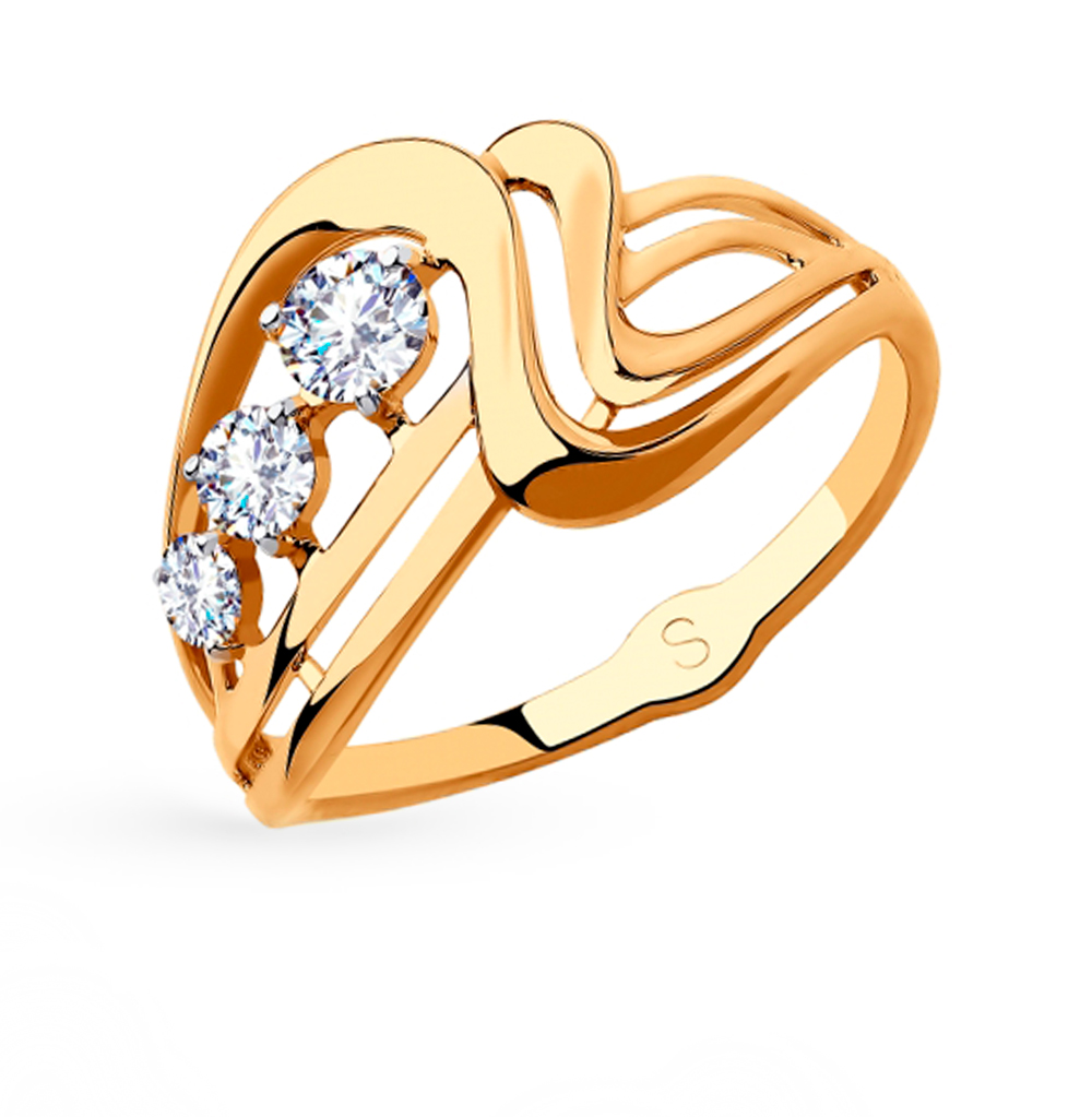 Золотое кольцо с фианитами SOKOLOV 018271 в Нижнем Новгороде