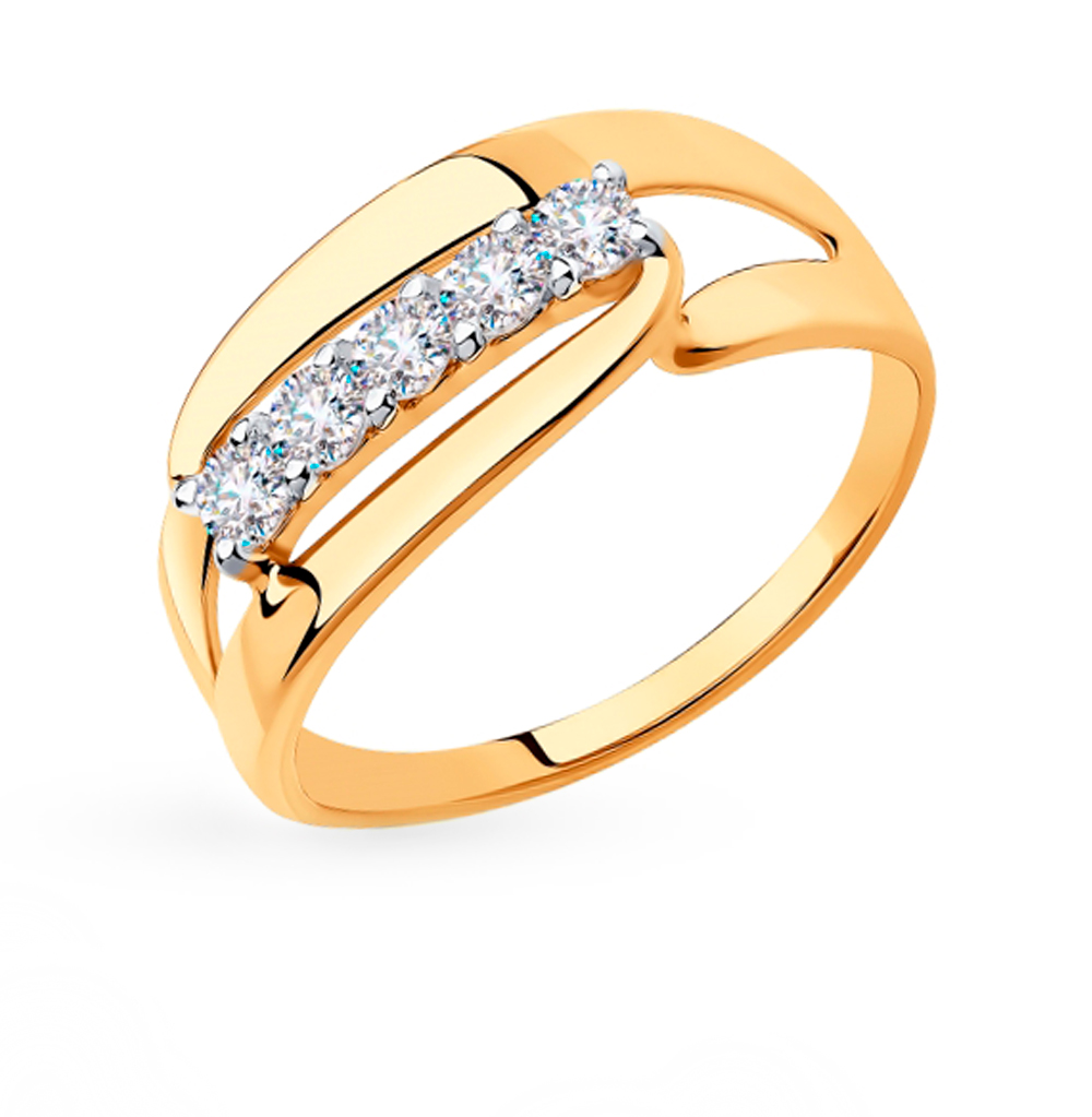 Золотое кольцо с фианитами SOKOLOV 018332 в Санкт-Петербурге