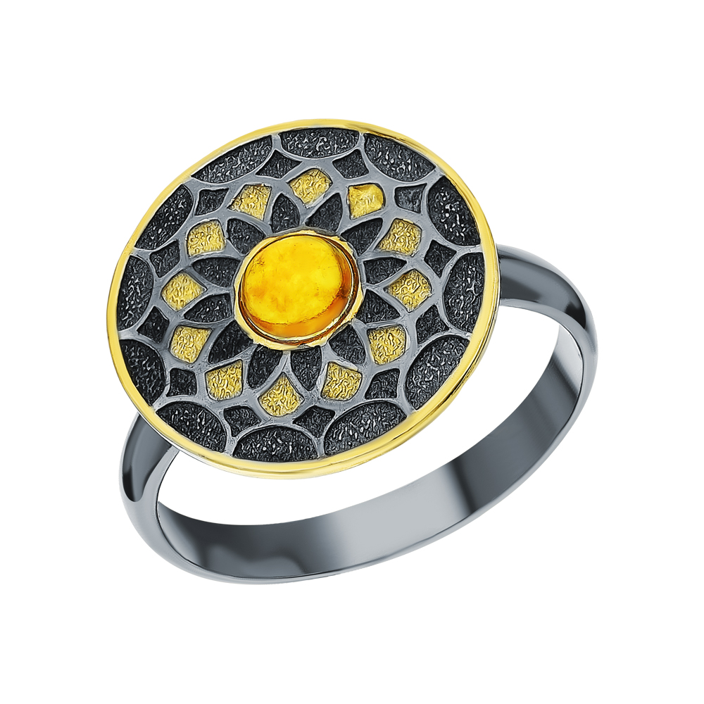 Серебряное кольцо с янтарем в Самаре