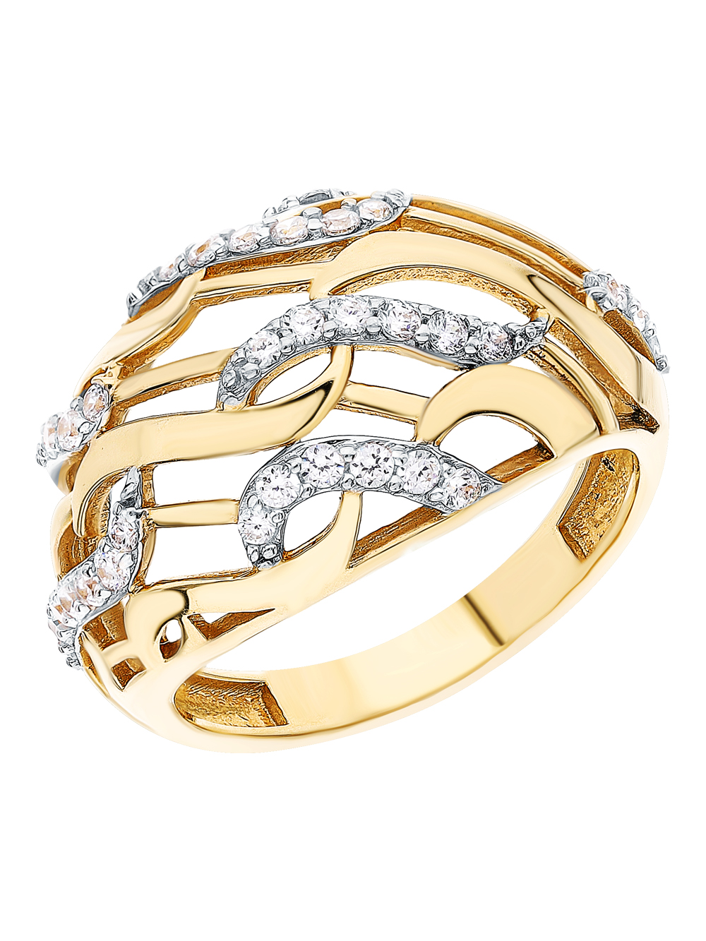 Золотое кольцо с фианитами в Ростовe-на-Дону