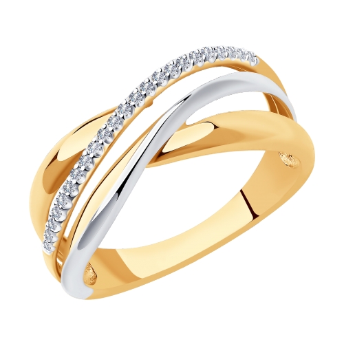 Фото «Золотое кольцо с бриллиантами SOKOLOV 1012005»