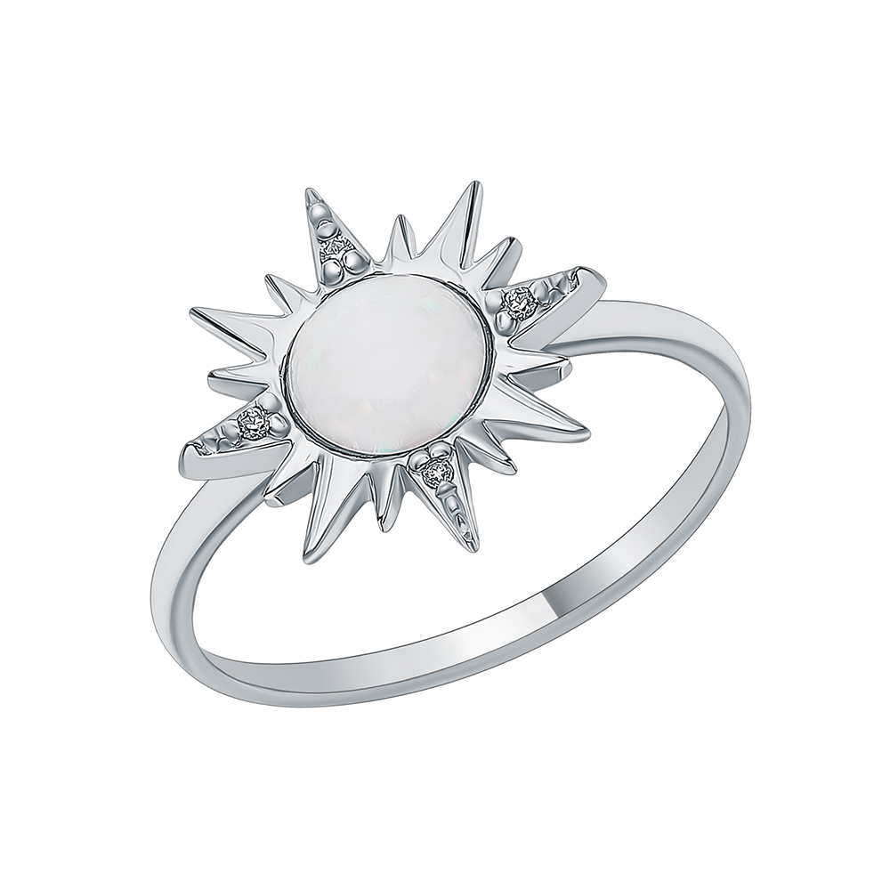 Серебряное кольцо с опалами и фианитами в Самаре
