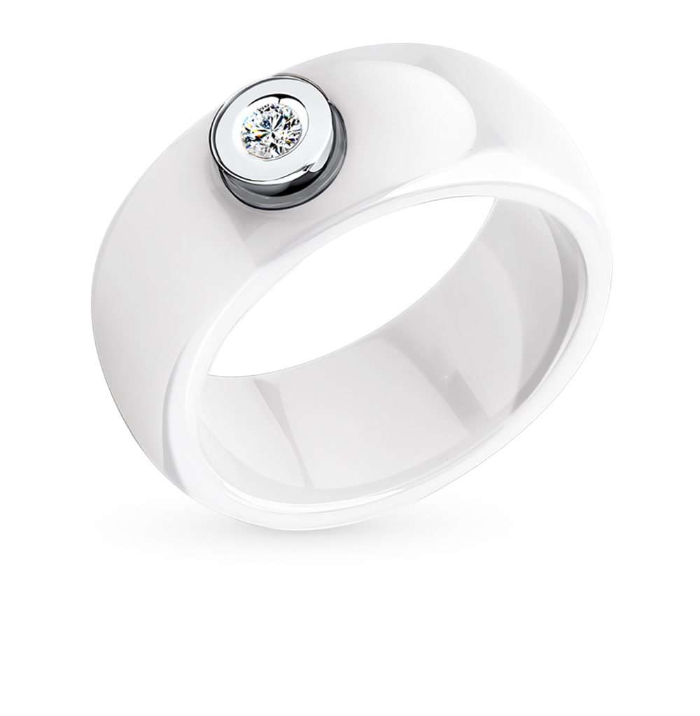 Санлайт кольцо из керамики белое — стильное аксессуарное украшение