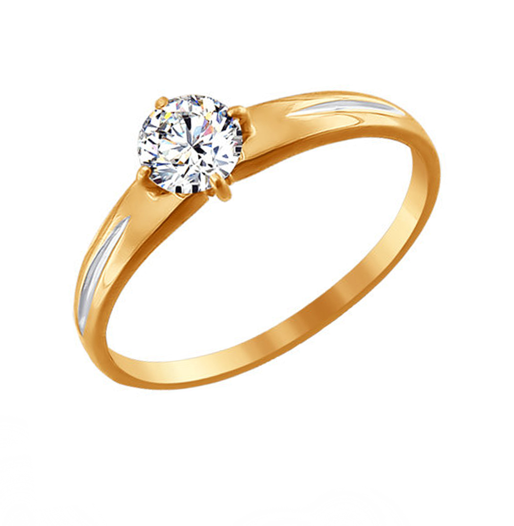 Золотое кольцо с фианитами SOKOLOV 81010174 в Санкт-Петербурге