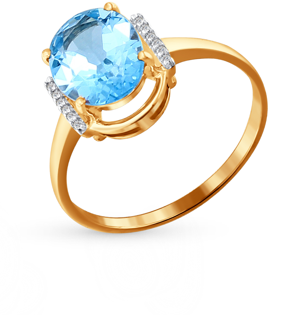 Фото «Золотое кольцо с топазами SOKOLOV 713786»